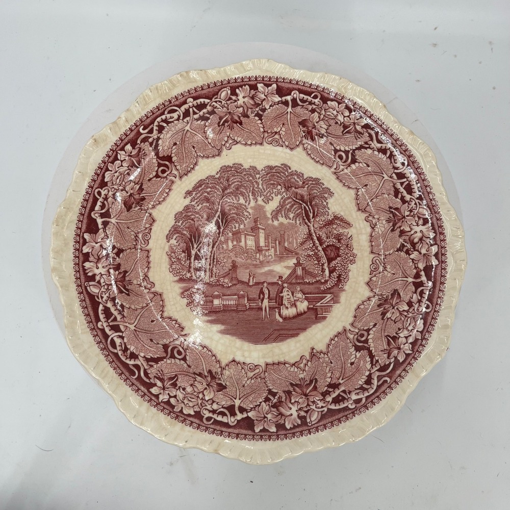Vtg Mason's Vista Red Transferware Ironstone Dinner Plate England 10.5"